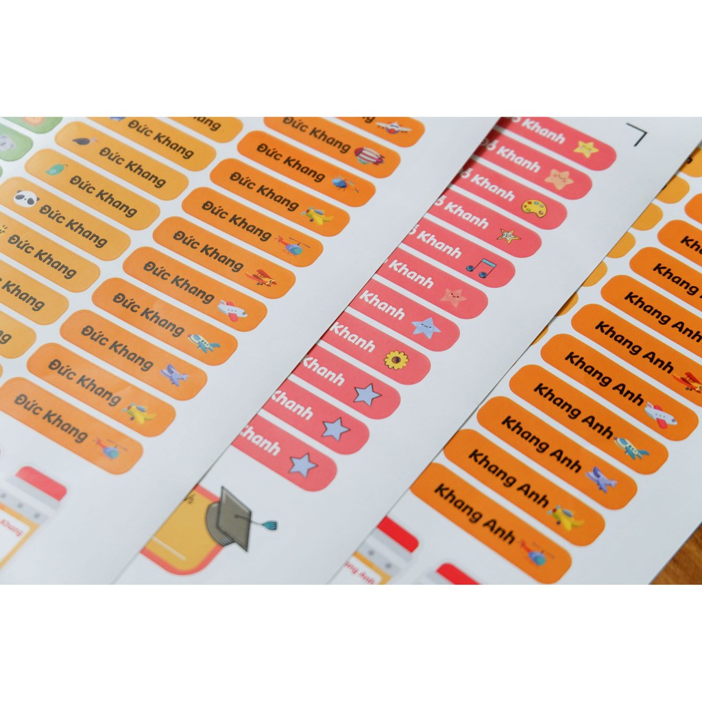 100 STICKER Cute IN TÊN BÉ dán đồ dùng học tập  SIÊU DỄ THƯƠNG