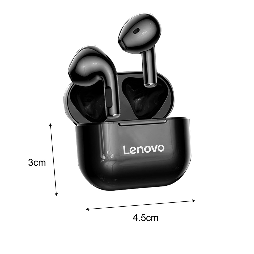 Set 2 tai nghe nhét tai Lenovo LP40 không dây tương thích Bluetooth 5.0 tích hợp micro điều khiển cảm ứng âm thanh nổi
