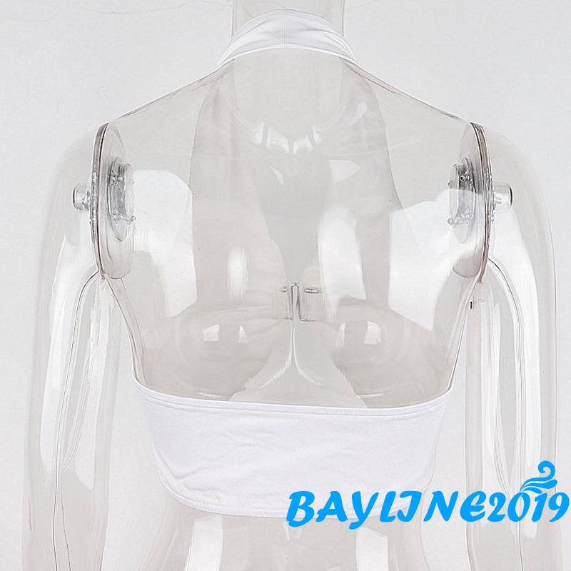 Bay-female Áo Croptop Hai Dây Màu Trơn Hở Lưng Mùa Hè Size S / M / L