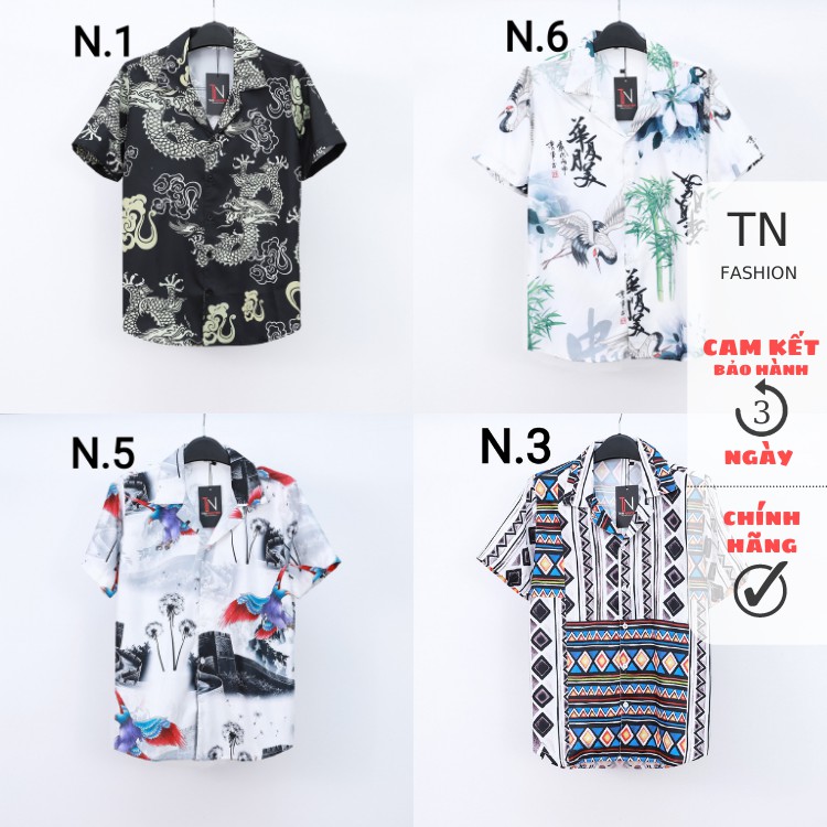 Áo Sơ Mi Nam ⚡FREESHIP⚡Aó Sơ Mi,Sơ mi Nam Tay Ngắn Lụa Họa Tiết  Chống Nhăn, Xù Mền Mại Mịn Màng Bao Giặc Máy