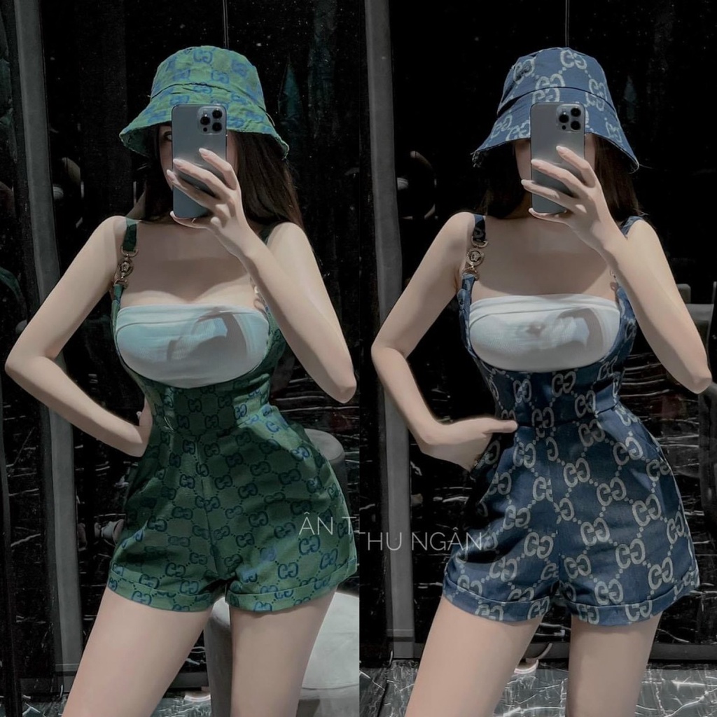 Set bộ đồ nữ yếm quần xinh xắn mix áo bra( không kèm nón) cá tính, siêu xinh dành cho các nàng mang đi chơi