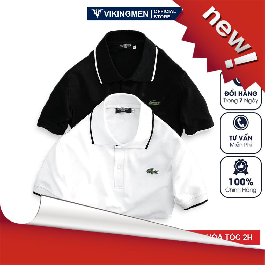 ( 𝗛𝗔̀𝗡𝗚 Đ𝗘̣𝗣 ) Áo polo nam thun cá sấu hai màu trắng đen E1