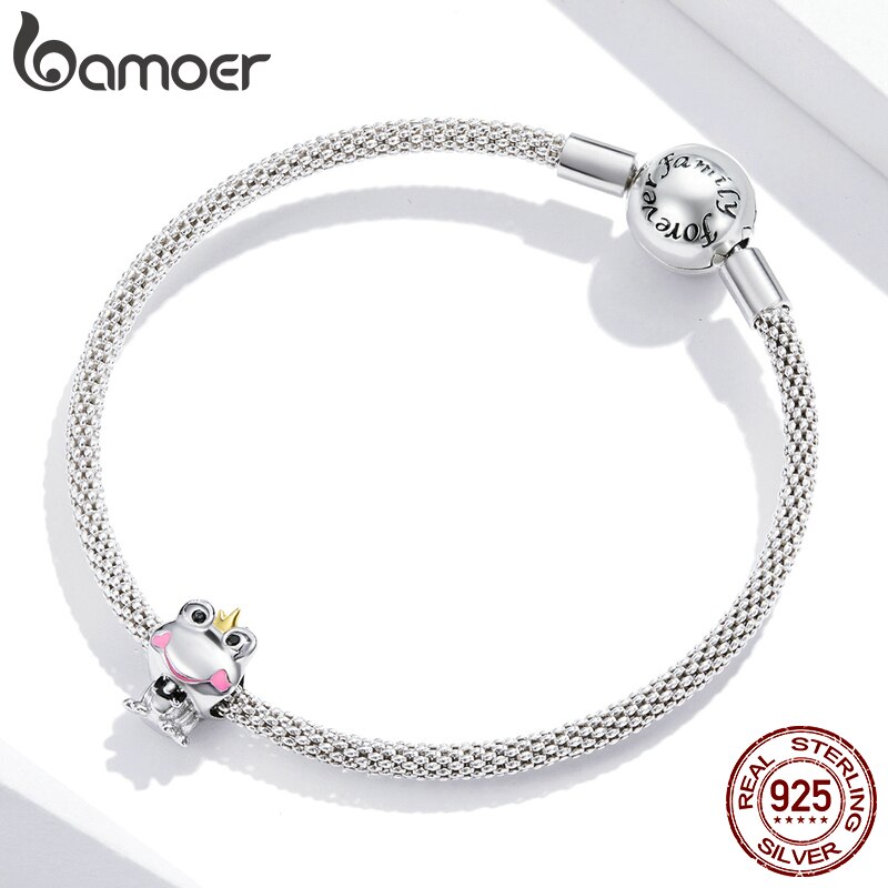 Mặt Dây Charm Hình Ếch Bamoer Bằng Bạc Thật 925 Đáng Yêu Nguyên Bản Gắn Vòng Tay Cho Nữ SCC1769