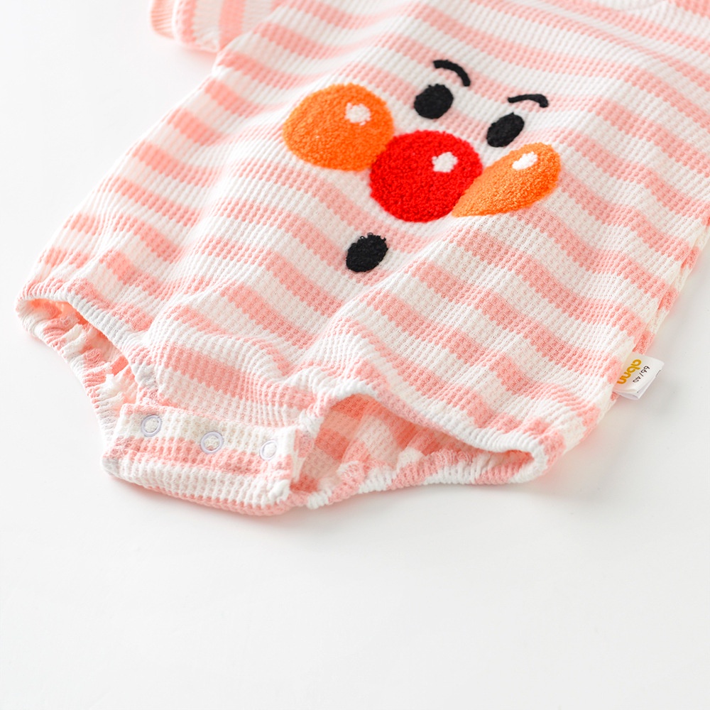 Bộ Áo Liền Quần Tay Ngắn Dệt Kim In Hoạt Hình Anpanman Dễ Thương Thời Trang Mùa Hè Cho Bé Sơ Sinh Từ 0-2