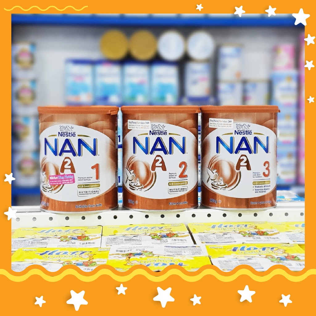 Sữa NAN A2 Nội Địa Úc đủ số 1,2,3 - 800gr (lon)