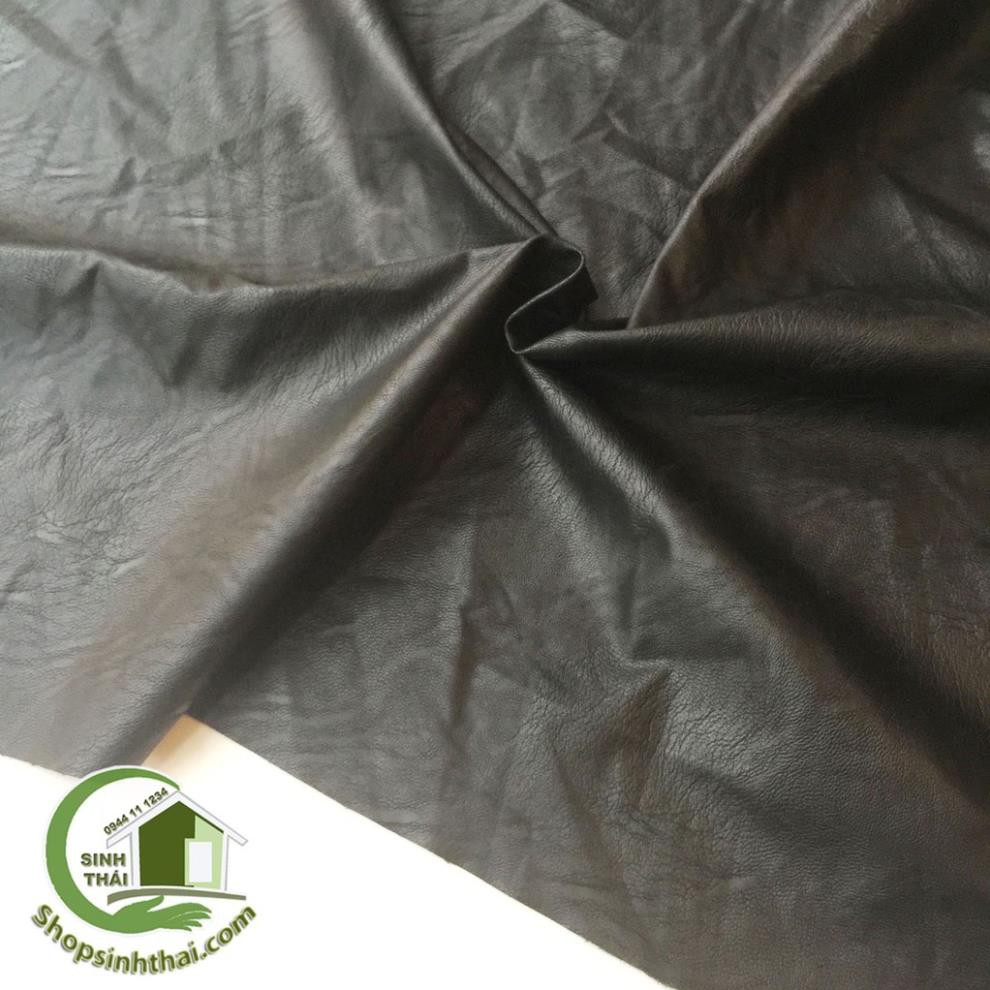 Vải da may quần áo - vải giả da màu đen [ 50cm x khổ 1,4m ] - Cắt liền thành 1 tấm tùy số lần đặt