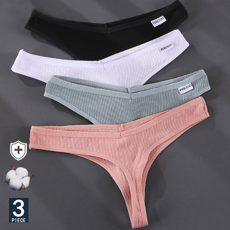 Cotton Thongs Women Sexy V Waist G-String Comfortable Striped Thong Panties Women T-back Underpants M-XL Female Bikini | BigBuy360 - bigbuy360.vn