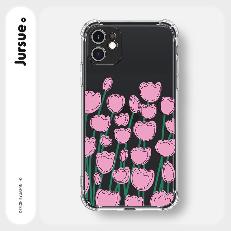 Ốp lưng JURSUE chống sốc mềm hình dễ thương đẹp cho iPhone 13 12 11 Pro Max SE 2020 X XR XS ip 8 7 6 6S Plus Y136