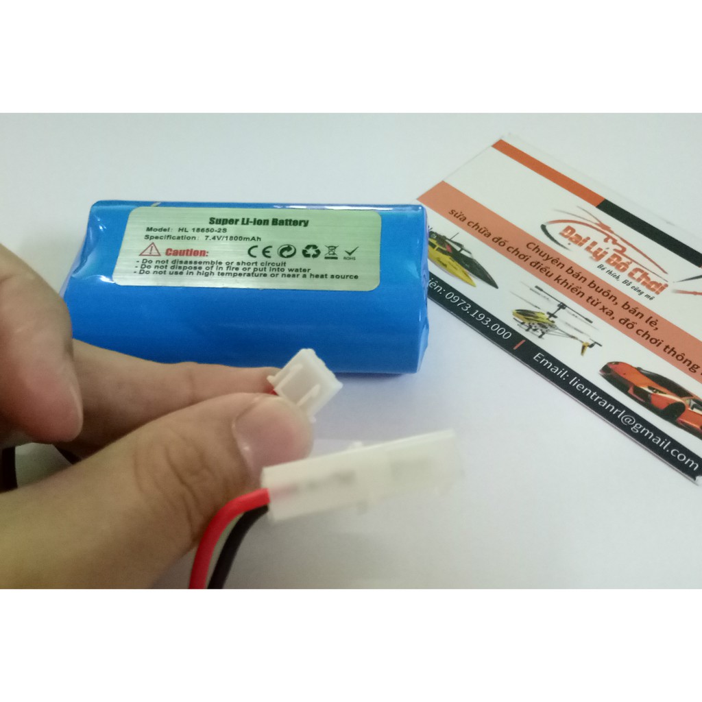 Pin sạc 7.4v dug lượng cao 1800mah chân cắm ket2p dùng để chế tạo