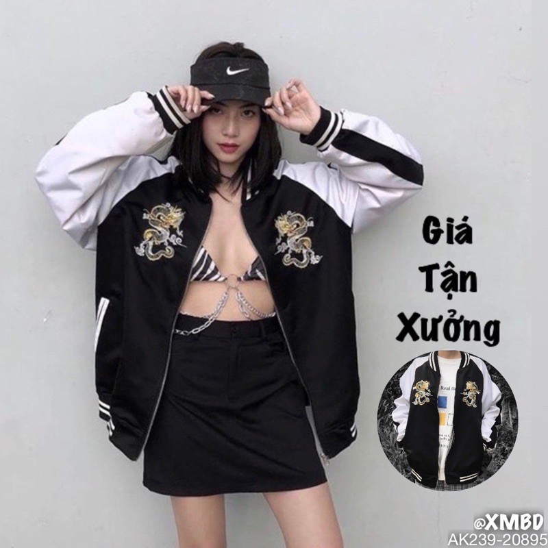 🔥𝐆𝐈𝐀́ 𝐒𝐈̉🔥 239 Áo Khoác Bomber Rồng Siêu Hottrend Hàng Unisex