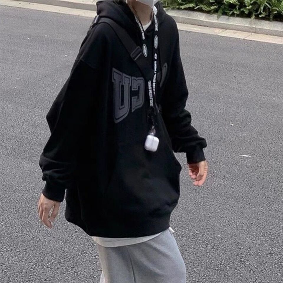 Áo Hoodie Lông Cừu In Chữ Plus Size Phong Cách Hip Hop Cá Tính Cho Nam