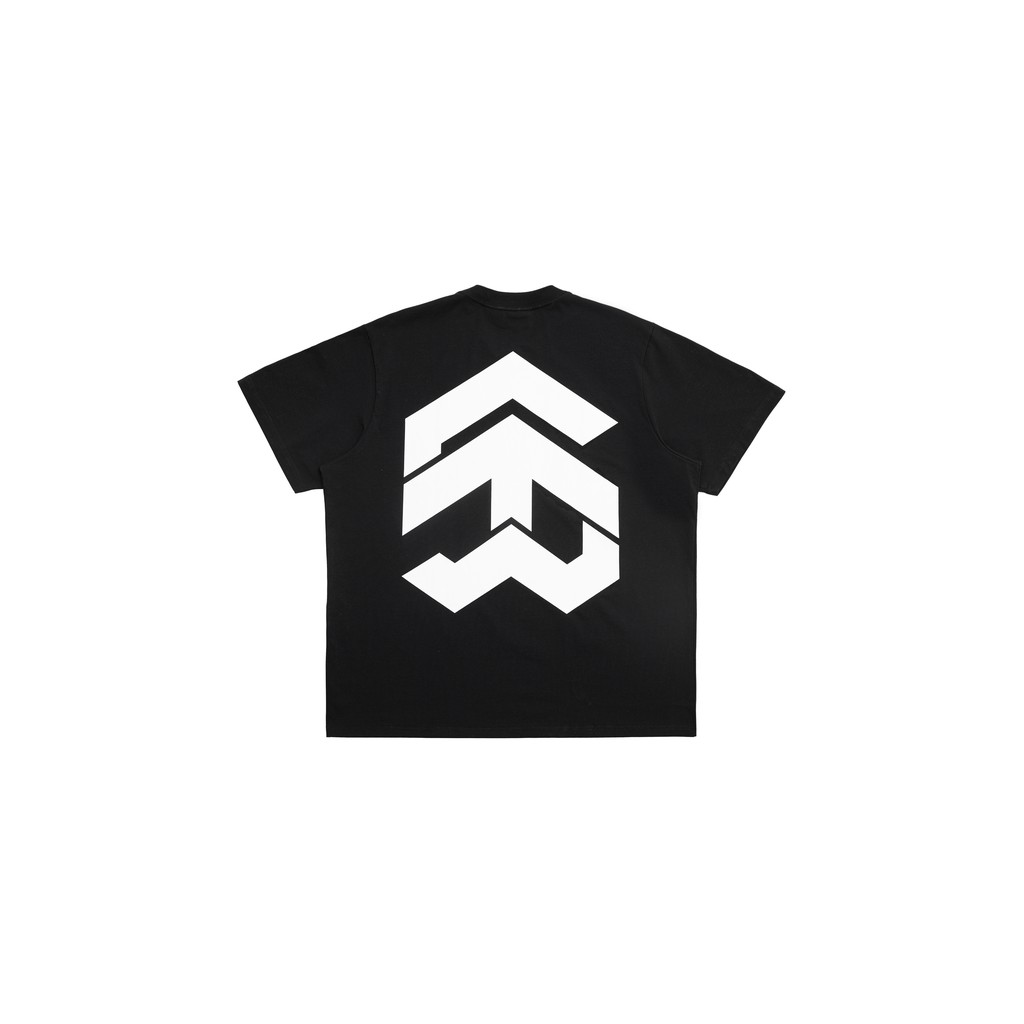 5THEWAY® /solid/ BIG LOGO SQUARE TEE™ in BLACK aka Áo Thun Đen Tay Ngắn