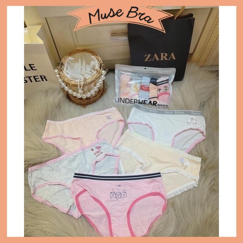 [Giá sỉ] Set 5 Quần Lót Cotton 100% Siêu Cute