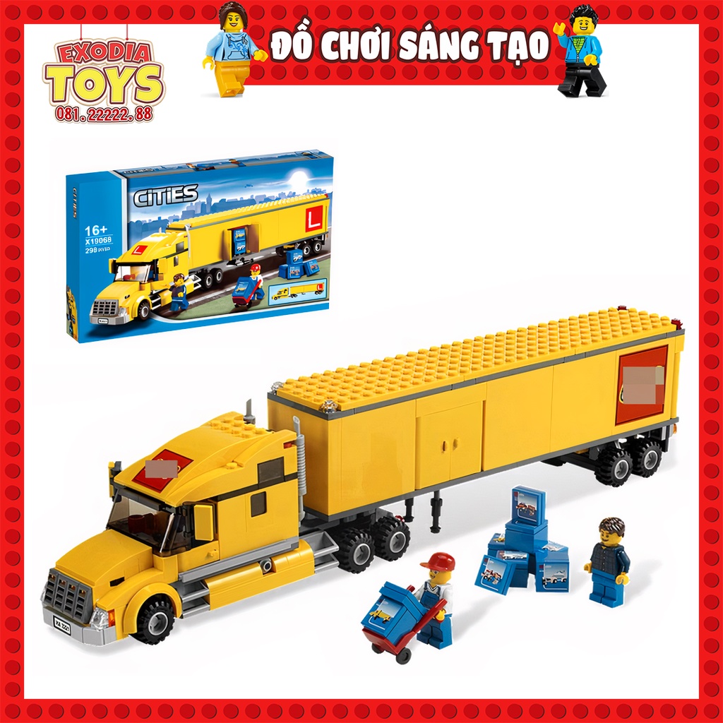 Xếp hình City Xe tải container vận chuyển hàng hóa - Đồ Chơi Lắp Ghép Sáng Tạo - Lezi X19068 Lego Ideas 3221