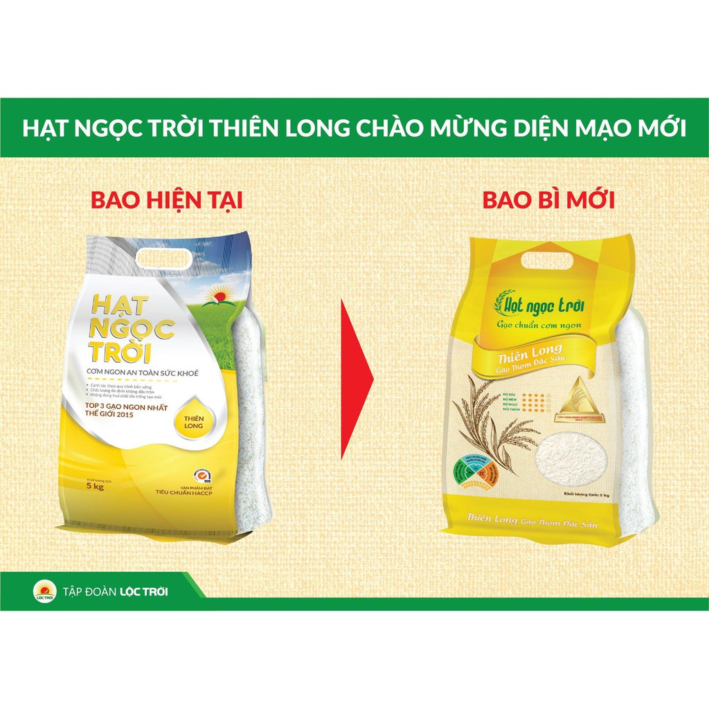 Gạo Hạt Ngọc Trời Thiên Long - dẻo ít mềm thơm ráo cơm - 5kg