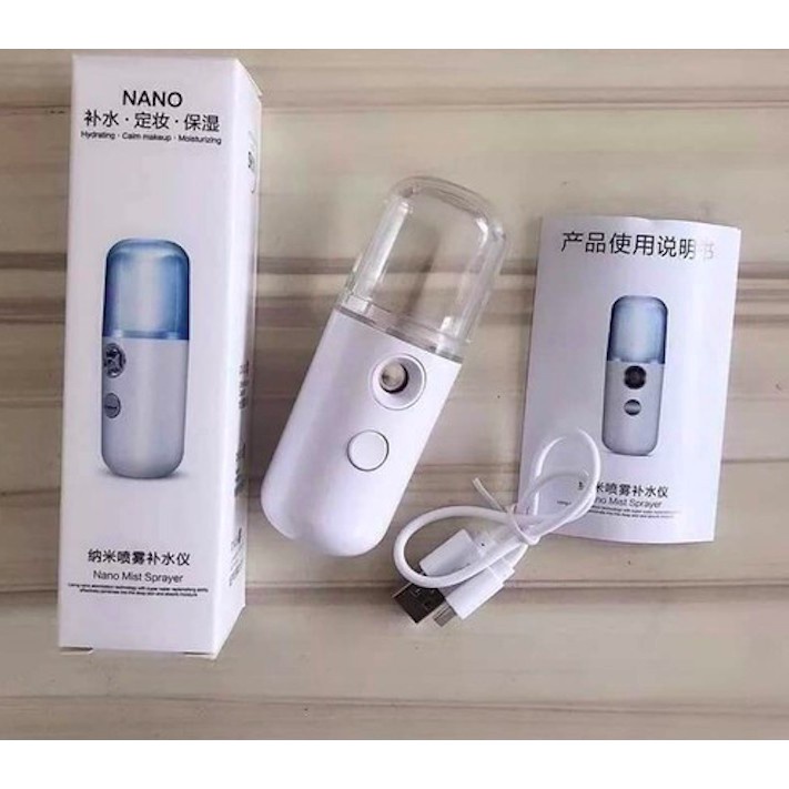 Máy Phun Sương Mini Xông Hơi Mặt Tặng Kèm Dây Cáp