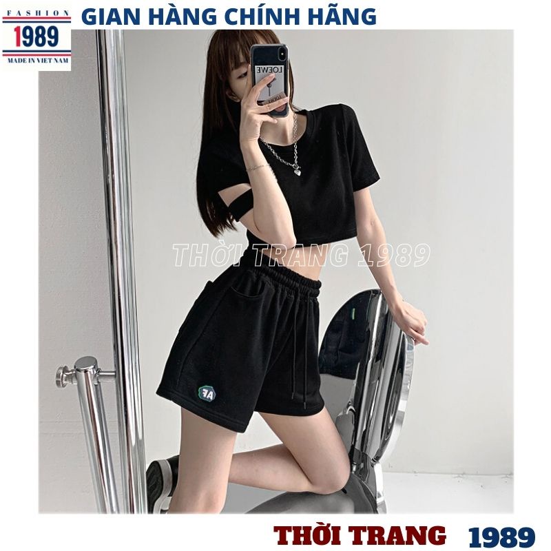 Quần short đùi nữ thể thao FA -cạp chun chất cottong ulzzang -PHƯƠNG VŨ 1989