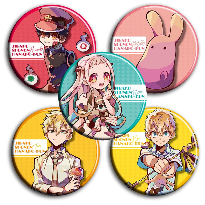 Combo 5 huy hiệu cài áo IN HÌNH Jibaku Shounen Hanako-kun Ác quỷ trong nhà xí ver bảng tên anime chibi dễ thương