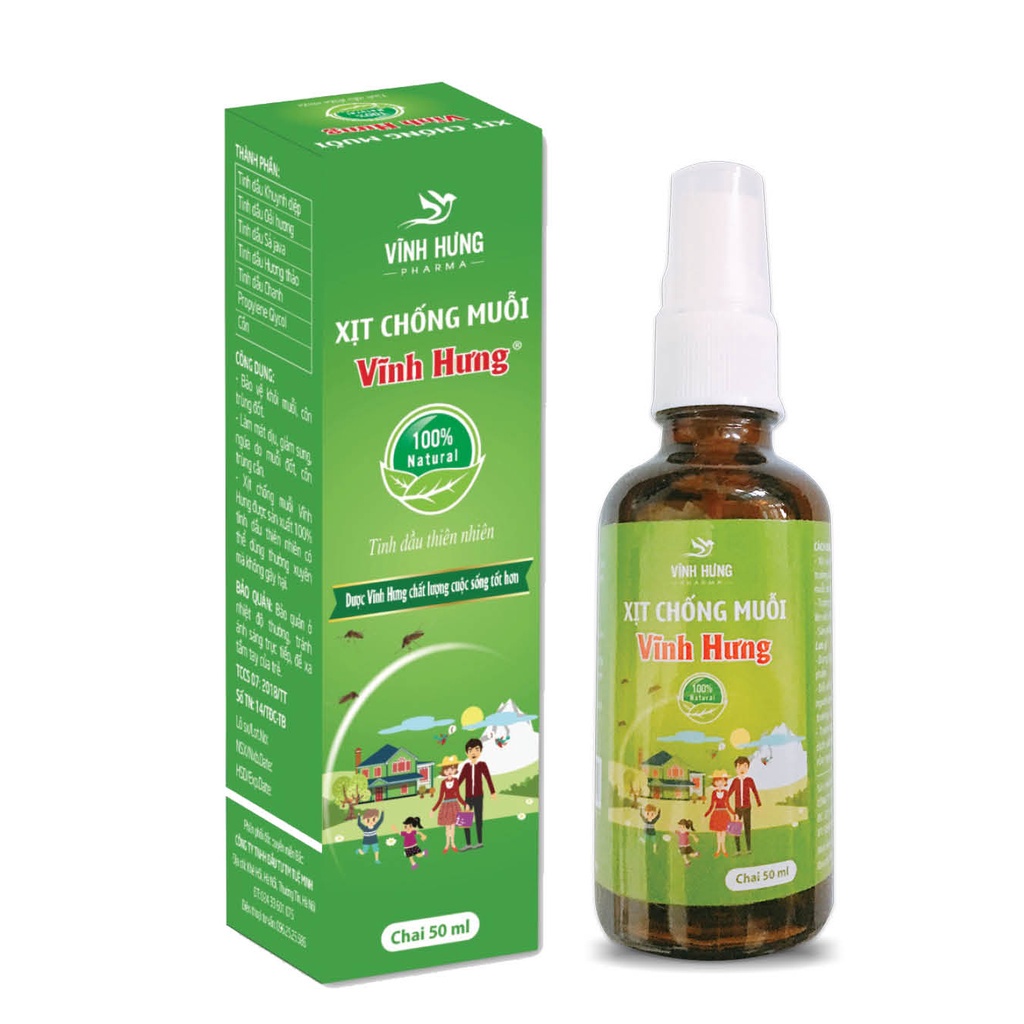 Xịt chống muỗi tinh dầu tự nhiên Vĩnh Hưng chai 50ml_IDC