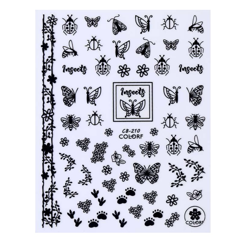 Miếng Dán Trang Trí Móng Tay Hình Bướm 3D Độc Đáo