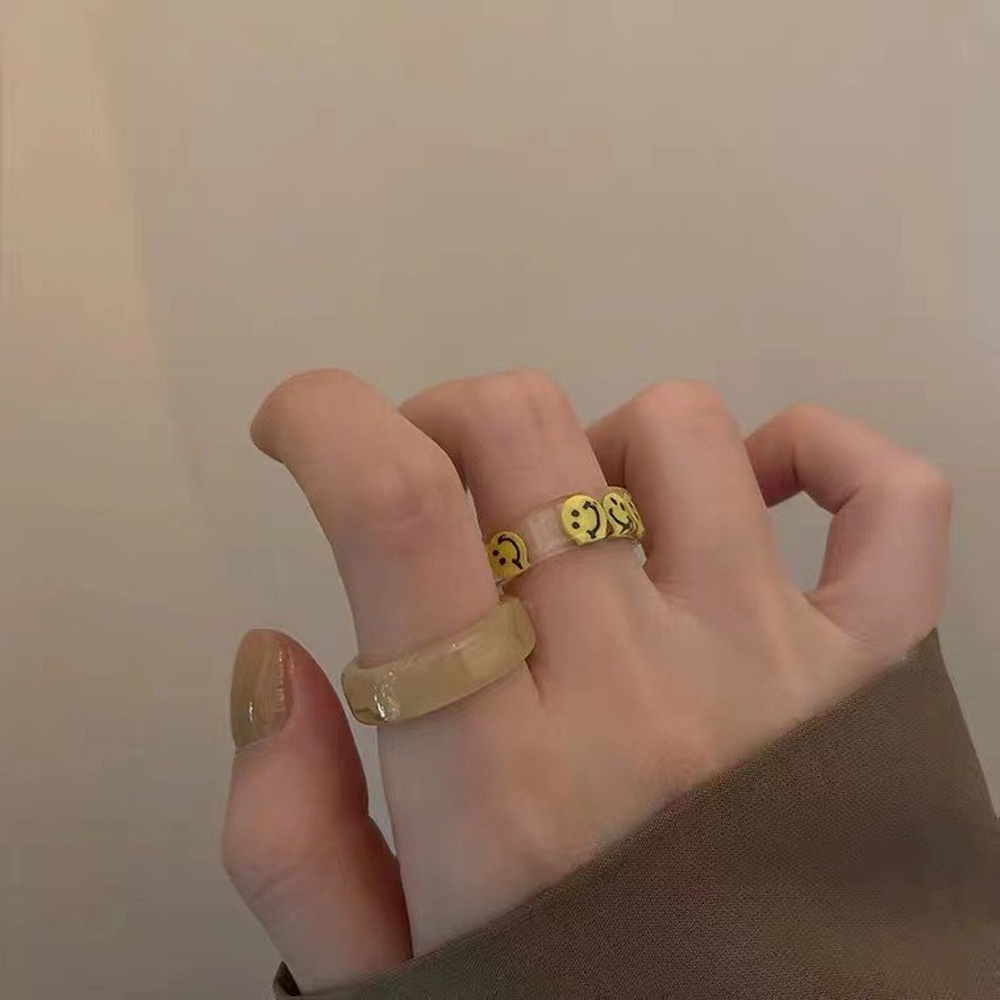 Set 2 Nhẫn Đeo Tay Kim Loại Đính Đá Xinh Xắn Cho Nữ