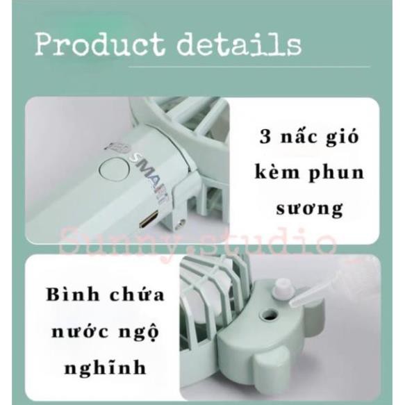 🎀Bảo Hành 3 Tháng🎀Quạt Phun Sương Cầm Tay🎀Quạt Mini Tích Điện Hơi Nước Tạo Ẩm 800mAh🎀