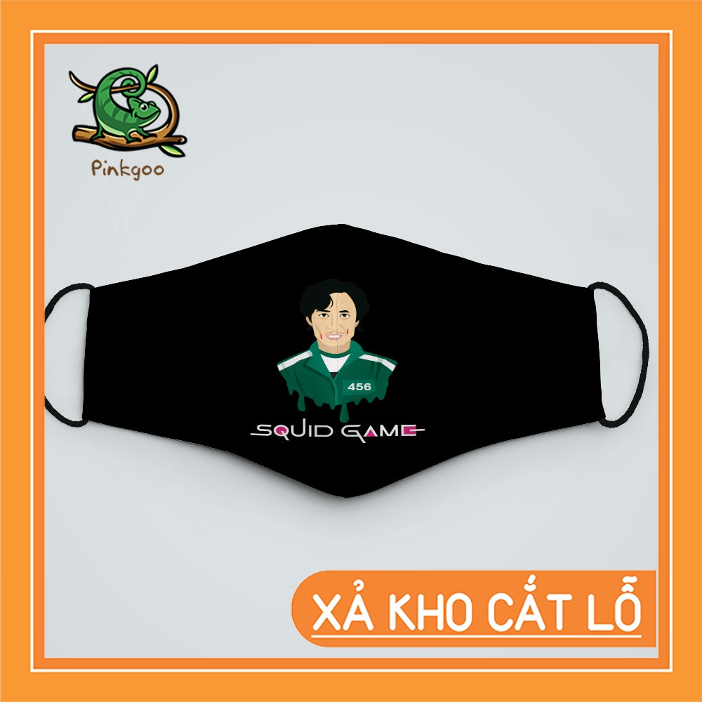 Khẩu Trang Chống Bụi Mìn Squid game 47 PinkGoo Vải Poly Cotton 100%, Ngăn Bụi, Kháng Khuẩn, Bảo Vệ Toàn Diện