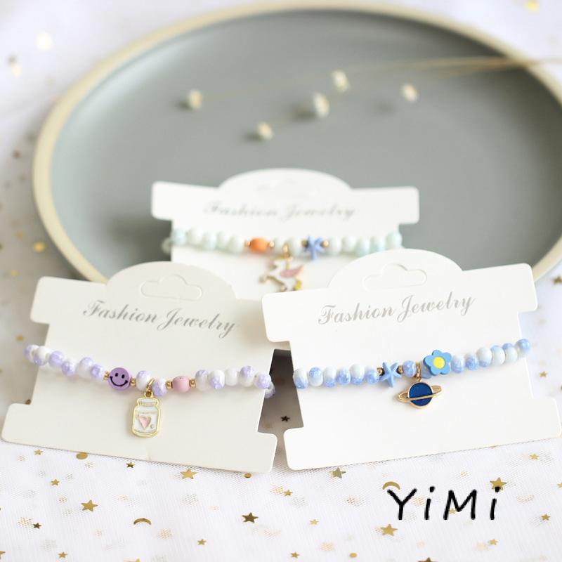 Vòng Tay Chuỗi Hạt Gốm Sứ Hình Kỳ Lân/Thỏ/Ngôi Sao/Ngựa Một Sừng Thời Trang Cho Nữ