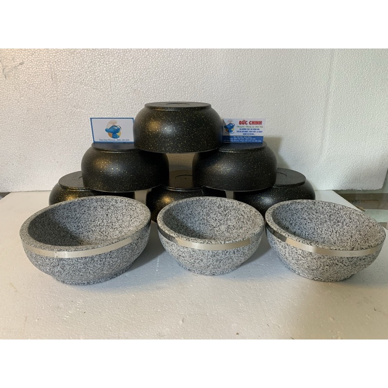 Bát đá thố đá giư nhiệt phở bát đá bát bọc hợp kim nhôm 19cm
