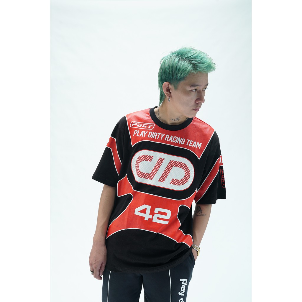 Áo Thun Tay ngắn Chất liệu cotton Kiểu dáng unisex Racing- PLAY DIRTY STREETWEAR