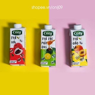 [1 THÙNG|6 LỐC|24 HỘP] 🍋Trà Tắc Mật ong 🍑Trà Đào Sả 🍎Trà Vải Cozy