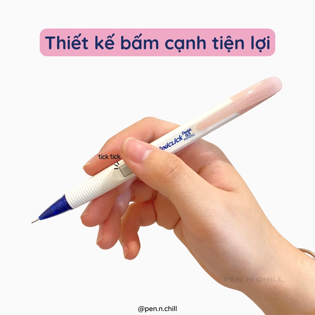 Bút chì bấm cạnh Pentel Techniclick phiên bản mới cỡ ngòi 0.5mm