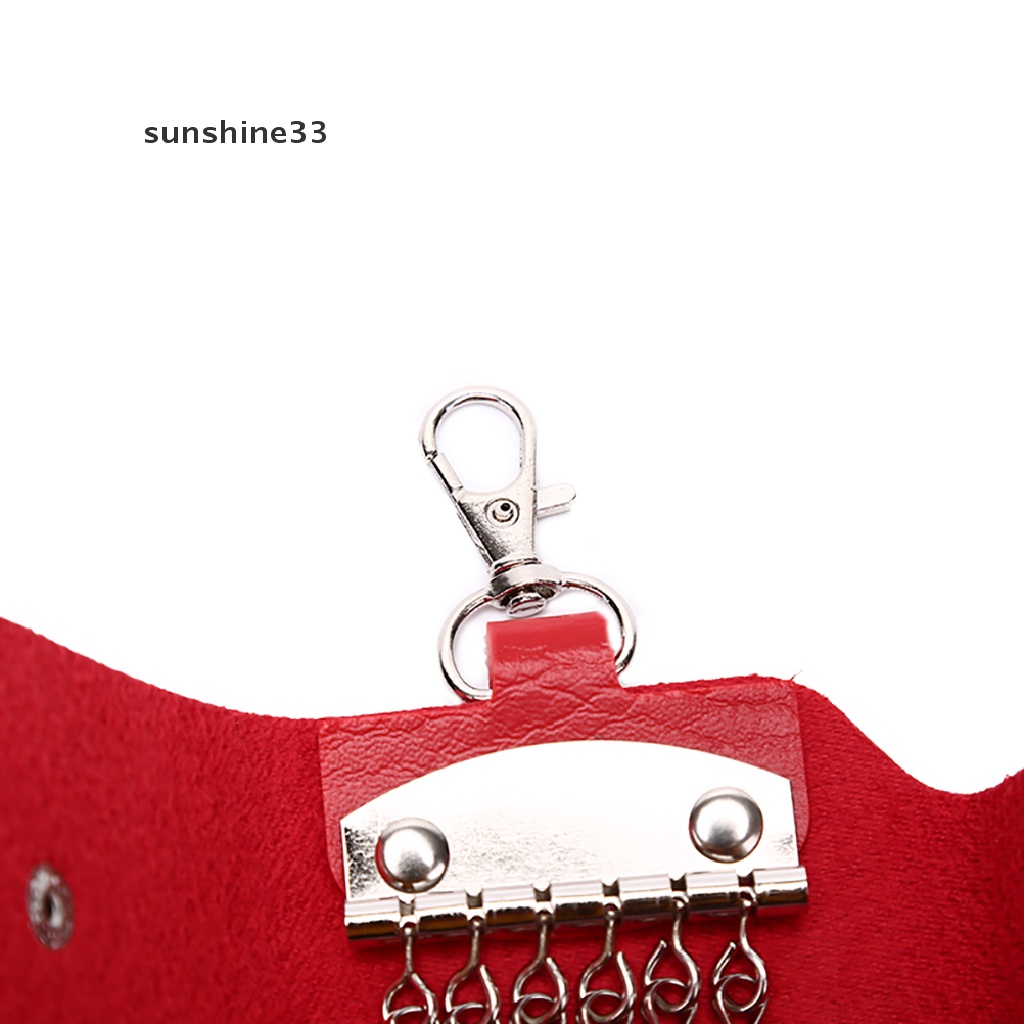 SU Women Men Leather Car KeyChain Card Holder Wallet Case key Organizer Bag keyring n