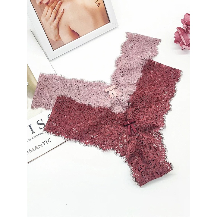 Quần lót, quần chíp nữ MiYours Fashion &amp; More QL186 ren cao cấp lọt khe chữ Y chống viêm, kháng khuẩn sexy