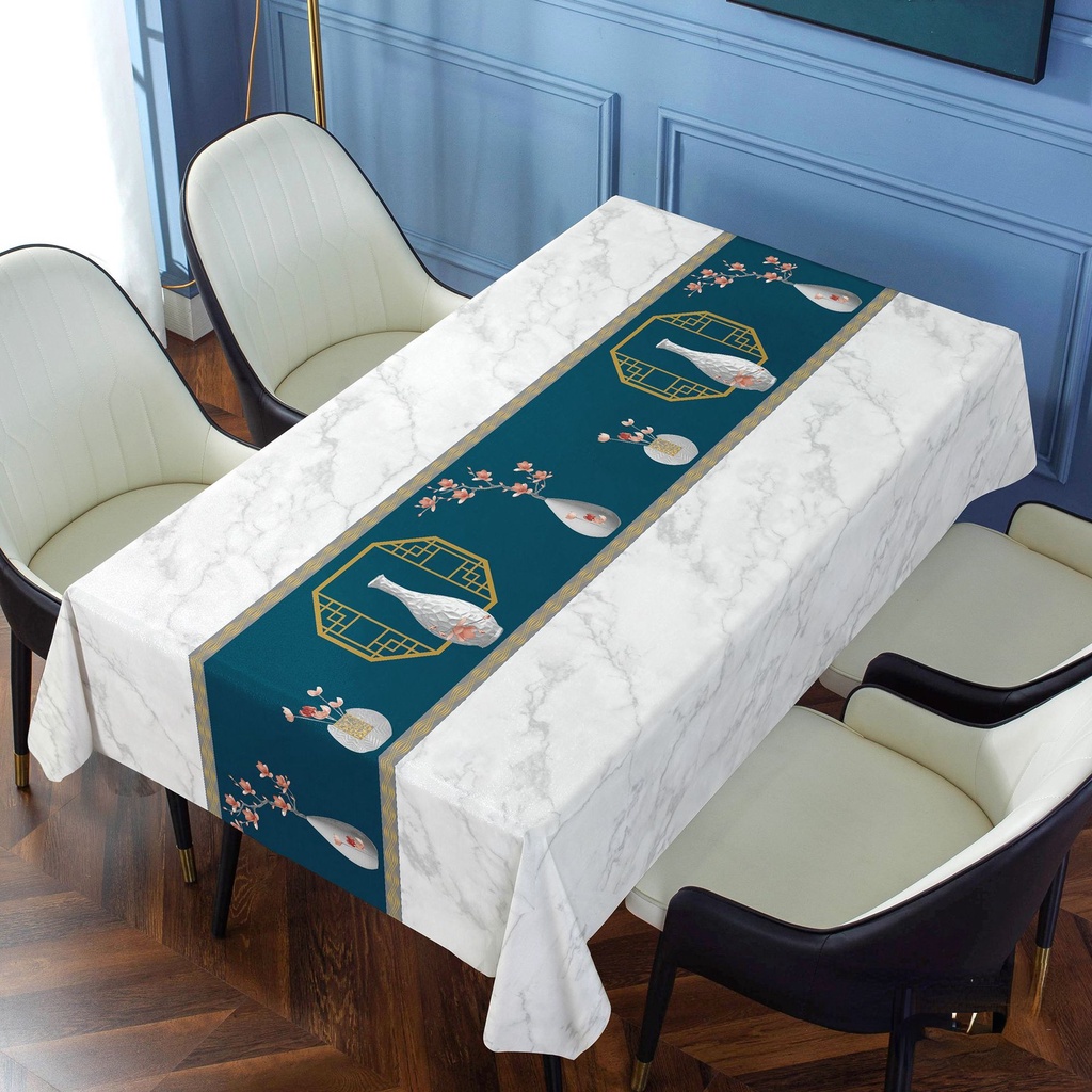 Khuyến Mãi 🔴 Khăn Trải Bàn Cà Phê Hình Hoa Sen May Mắn Bằng PVC Chống Thấm Nước Chống Dầu Chống Bỏng Dùng Một Lần Phong Cách Trung Hoa HUGME
