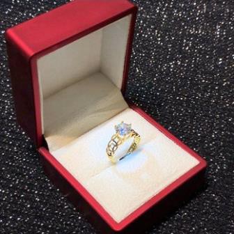 Nhẫn kim tiền đính đá trắng nhân tạo ❤️❤️ Nhẫn nữ mạ vàng thiết kế cao cấp VA003