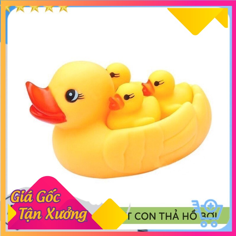 Set 4 Vịt Mẹ Và Vịt Con Thả Hồ Bơi Cho Bé – Hàng Cam Kết 100% Về Chất Lượng – BX