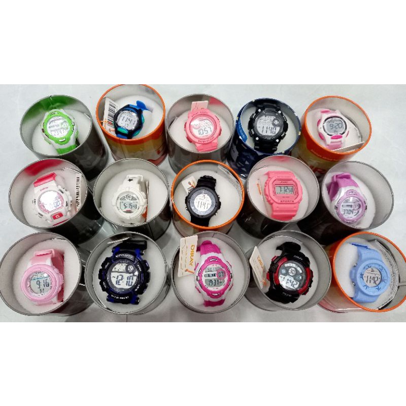 Đồng hồ trẻ em chín.h hãng Diray chạy kim màu đen/nhiều màu cho bé trai/gái chống nước,dây silicon bền bỉ