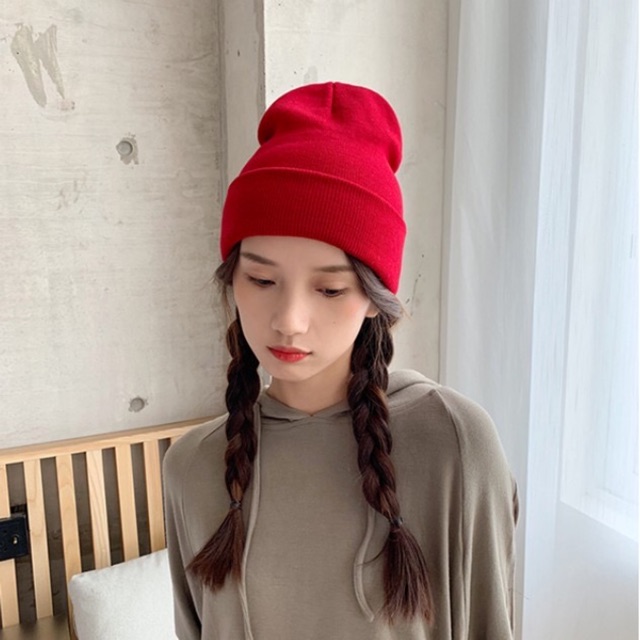 [Chuyên sỉ Tận Gốc] Mũ / Nón Len Màu Trơn Beanie Nhiều Màu Cho Nam/Nữ Dài 30cm