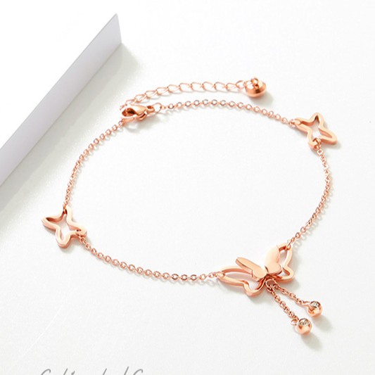 Lắc chân nữ titan bướm 3D xinh lung linh phụ kiện trang sức thời trang ulzzang hàn quốc  namimi