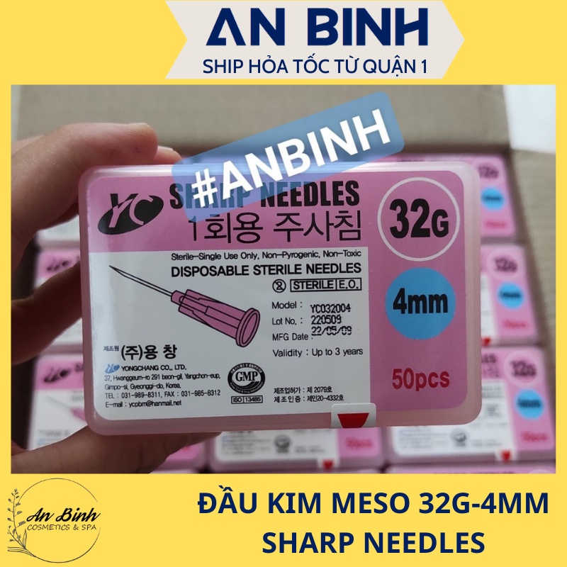 Hộp Kim Meso 32G 4MM | Kim Tiêm Dưỡng Chất 34G 4MM Siêu Nhỏ Sharp Needle - Kim Tiêm PICO Needle Xuất Xứ HQ