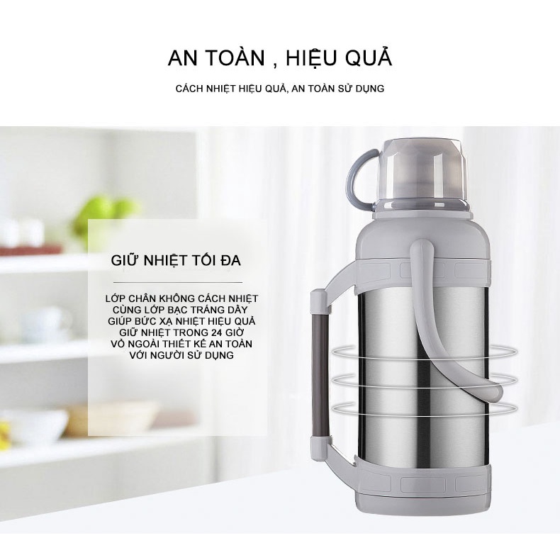 Bình thuỷ 2L Lebenlang Đức LBT282 - Phích nước giữ nhiệt Lebenlang LBT282