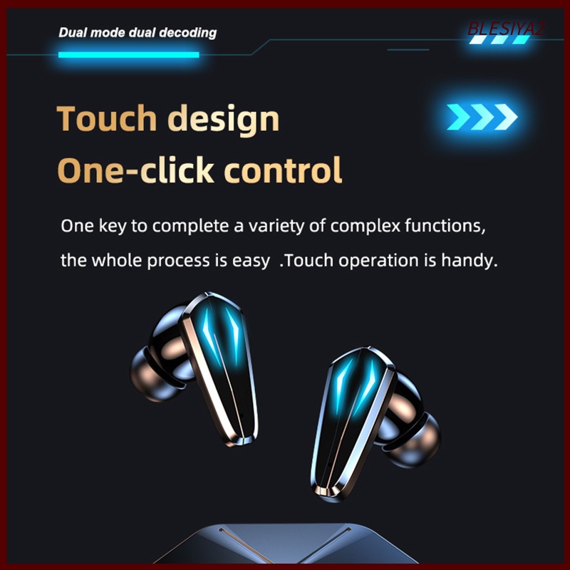 Bluetooth 5.1 Gaming Earbuds Touch Control Built-in Mic for Running Sport