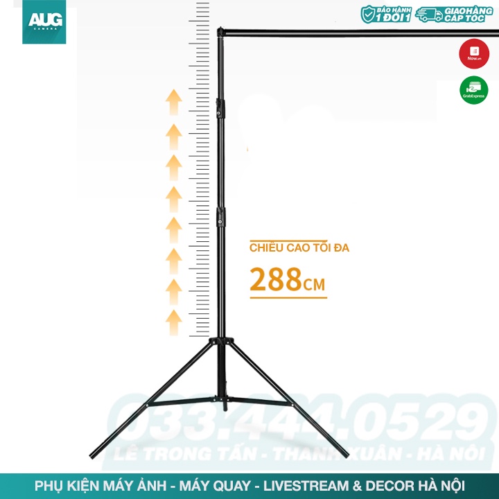 Bộ giá treo phông - khung treo phông di động PHOTOFUL CHÍNH HÃNG chụp ảnh cỡ lớn 2m88 x 3m - AUG Camera &amp; Decor