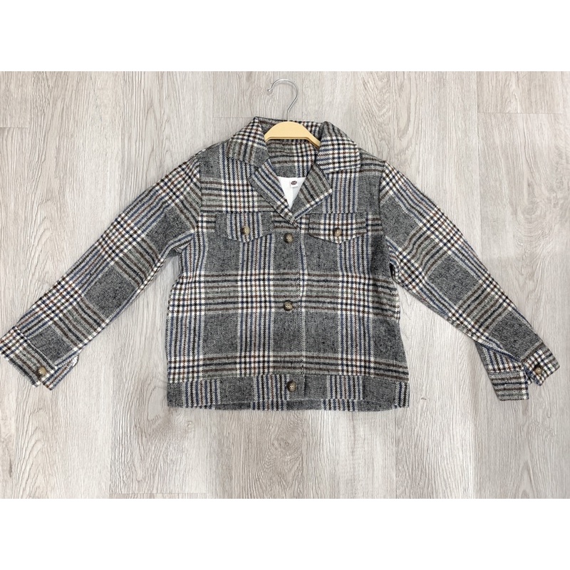 Áo khoác kẻ cho bé Shein auth