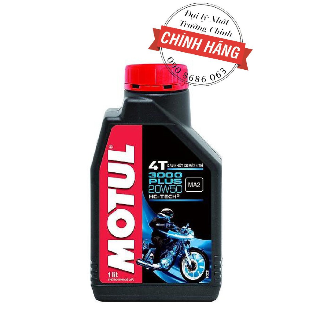 Nhớt Motul 3000 Plus 4T 20W50 dành cho xe số, tay côn