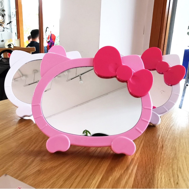 Gương trang điểm để bàn có thể treo tường Hello Kitty