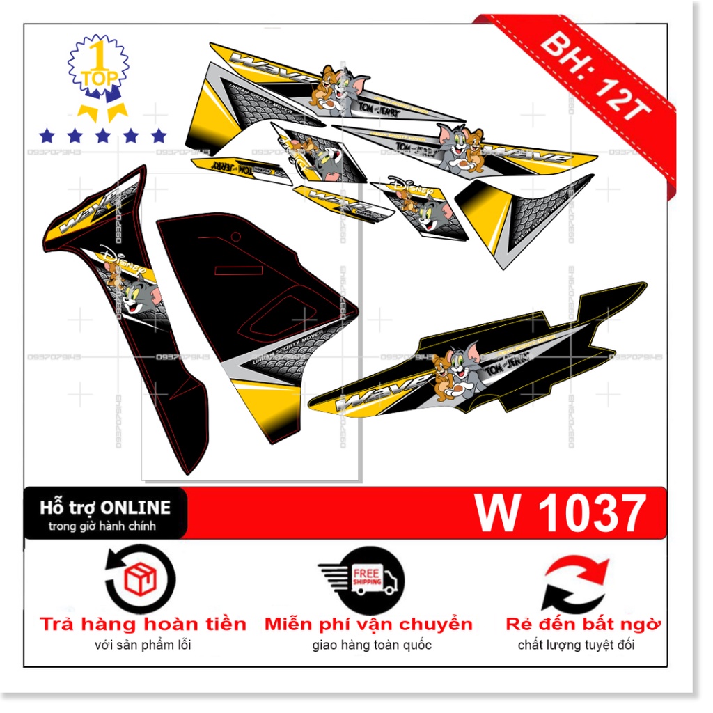 ( Quí khách vui lòng mang ra tiệm cho thợ dán ) Tem wave a 2017