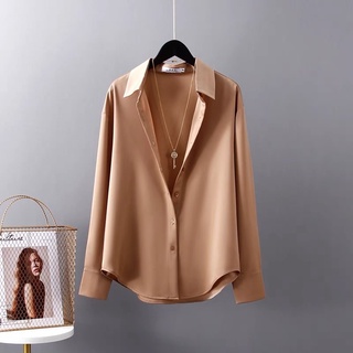 Áo sơ mi lụa trơn dáng váy cao cấp