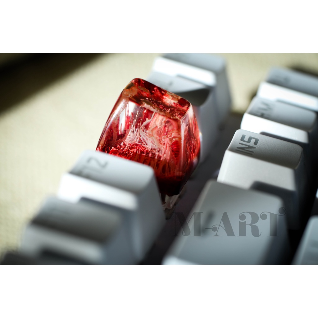 "Nút Bàn Phím Cơ" chủ đề Red Texture Xuyên Led - Red Texture resin keycap